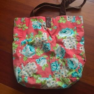 AERO Peony Coral Floral Tote